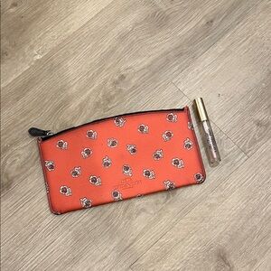 Coach Orange Floral Pouch